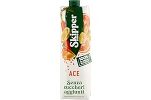 Zuegg Skipper Succo di Frutta Gusto Ace, Bevanda a base di Succhi di Arancia, Carota e Limone con Vitamina E, Fonte di Vitamina C - Senza Glutine, 100% Ingredienti di Origine Naturale (1L)
