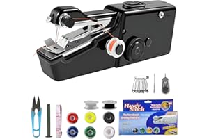 HZSZJMN Mini Sewing Machine, Handheld Sewing Machine for Beginners, Portable Electric Sewing Machine With Sewing Accessories, Suitable For DIY, Garments, Curtains, Home Travel (Black)