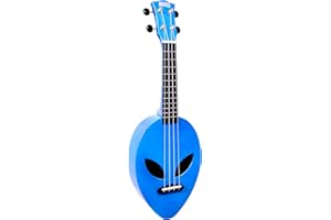 Mahalo Creative Soprano Ukulele for Kids & Beginners, Musical String Instruments with Geared Machine Head & Case, Small Guitar Uke for Children & Adults, Music Gifts for Boys, Blue Alien