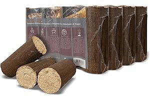 Pollmeier Holzbriketts Premium Buchenholz Hartholz Kamin Ofen Brenn Holz Heiz Grill Smoker Brikett 6kg x 5 Gebinde 30kg / 1 Karton Paligo