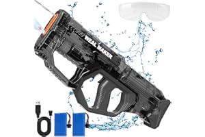 ARTCOOL Electrique Pistolet a Eau,Rapide Auto Succion 300+ Continu Pistolet à Eau,Portée de 8-10M,Pistolets à Eau Puissants et Etanches IP67 pour Adultes/Enfants