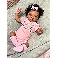 Anano Reborn Black Baby Dolls Girl 50CM Realistic African American Baby Dolls That Look Real Lifelike Newborn Baby Doll Biracial Silicone Baby Doll Soft Brown Baby Dolls