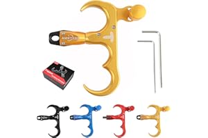 limaity Bogenschießen Release Aids 3 Finger Auslösehilfe Aluminiumlegierung 360°drehbare SpannbackenHochsensibler Einstellbarer Bogen Spannhilfen für Compoundbogen