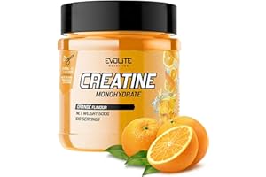 ‎EVOLITE NUTRITION Creatin Monohydrat 500g - Taurin Kreatin Pulver, Pre Workout - 100 Portionen - Perfekt Löslich, Vegan & Mikronisiert, 3 Monate Vorrat - Evolite Nutrition