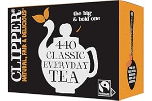 CLIPPER NATURAL, FAIR & DELICIOUS "Clipper Classic Everyday One Cup Tea | Black Tea | Natural, Unbleached, Plant-Based Biodegradable & Non GM Teabags | Eco Conscious, All Natural & Fair Trade 440 Teabags"