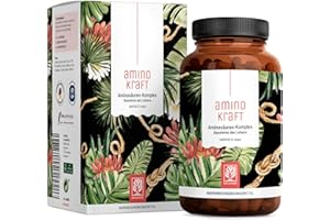 ‎NATURTREU Aminosäuren Komplex hochdosiert - 180 vegane Amino Tabletten mit je 1000 mg pro Tagesdosis mit 12 verschiedenen Aminosäuren - EAA Pattern Presslinge von NATURTREU