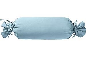 ‎ERWIN MÜLLER Erwin Müller Nackenrollenbezug Single-Jersey Murnau - hellblau Größe 40x15 cm Ø - bügelfrei, strapazierstark, elastisch, mit Bindeband