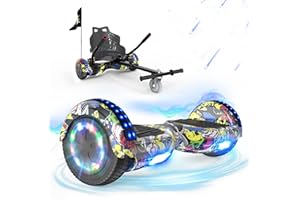 ‎RCB RCB Hoverboards mit Sitz Hoverkart komplett für Kinder, Skateboard mit Set, Hoverboards mit LED Lichtern und Bluetooth, Geschenk für Kinder