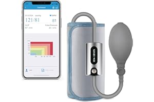 Wellue AirBP Plus Bluetooth Blood Pressure Monitor Upper Arm Large Cuff, Portable Wireless Blood Pressure Machines for Home Use with LED Display, Multiple-User & PDF Report on App for iOS & Android