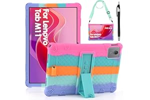 KATUMO Funda infantil de silicona para Lenovo Tab M11 (11 pulgadas) 2024 Tablet TB330FU/331FC con correa para el hombro y lápiz capacitivo, funda para niños, multicolor para Lenovo Tablet Tab M11