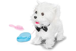Tobar Animigos Walking Westie Electronic Dog Soft Toy, for ages 3 years +