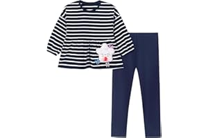 TCWWBB Girls Clothes Set Kids Outfits Toddler Cute Unicorn Bunny Dancing Print Cotton jumper long Sleeve Shirt Dresses Tops Leggings Trousers Pants 2 Piece Clothing Set Age 1-7 Years Old