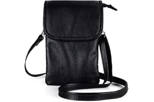 befen Genuine Leather Crossbody Bag, Cellphone Wallet, Small for Women Mini Shoulder Purse with Long Strap and Key Ring - Fit 8 Plus or Phone Less 6.5 Inch