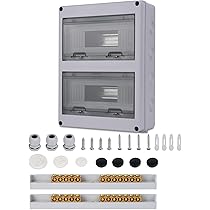 Waterdichte kast voor stroom IP54 -grijs PVC - 5 ingangen