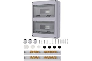 Zroden Coffret Electrique, Coffret Electrique Etanche Exterieur IP65, 24 Modules, Avec Terminaux, Rails Intégrés et Accessoires, Pour Une Utilisation à L'extérieur