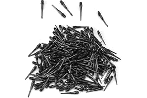 0XBIT Plastic Dart Tips, 200 Pieces Black Soft Tip Darts, Dart Tip Replacement Tips, Darts Set, Dart Accessories, Suitable for Electronic Targets