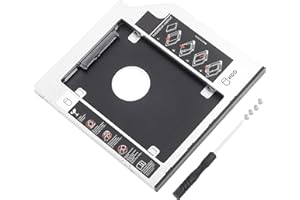 Multibao Universal SATA 2nd SSD HDD Hard Drive Caddy, SATA III 2.5" Hard Drive Bay Caddy HDD SSD Converter Adapter 12.7mm CD-ROM Tray