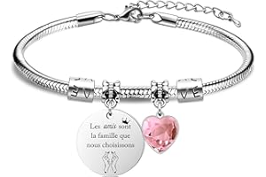 BACAEMO Bracelet d'amitié pour Femmes, Meilleurs amis, Collègues, Cadeaux d'Anniversaire, de Fête, d'adieu, de Départ, Rappel Cadeaux Longue Distance Cadeau