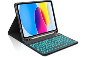 Occtingkind, Tastiera per iPad A16 2025 e iPad 10 Gen 2022, Custodia con Tastiera per iPad10.9/11", Cover Retroilluminata Magnetica Staccabile Bluetooth Keyboard, Italiano Layout, USB C, Nero
