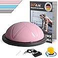 DH FitLife Balance Ball, Yoga Balance Trainer, Diameter 60 x 22 cm, Maximum Load 200 kg, Half Exercise Ball, Fitness Balance Board, Balance Board with Pump and 2 Fitness Bands