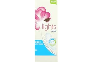 Tena Lights Long Liner, 160 Incontinence Liners (8 x 20 Packs) for Women with Sensitive Skin, Breathable and Unscented Liner for Light Bladder Weakness and Incontinence