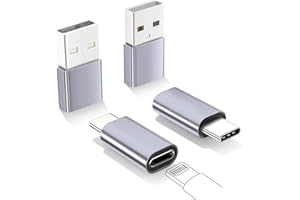 BRV Explorer USB C Adapter 4 Stück, Adapter Lightning auf USB C (2 Pack) & Adapter USB C auf USB (2 Pack), Lightning Buchse auf USB-C Stecker Adapter für iPhone 15/15 Pro/15 Pro Max/15 Plus Samsung