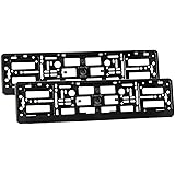 2x Black effect Number Plate Surrounds Holder Frame for all cars ABS PC plastic