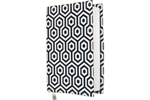 KAPAX Funda para libro, funda de tela lavable e impermeable para libros de tapa dura, protector de libro acolchado, modelo Geometric, talla M