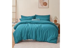 RUIKASI King Size Duvet Cover Set - Microfiber Kingsize Duvet Cover with 2 Pillowcases, Ultra Soft Bedding Quilt Cover with Zipper Closure, Teal