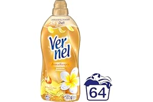 Vernel Aromatherapie Sinnliche Frangipani Weichspüler (64 Waschladungen), langanhaltender Wäscheduft mit ätherischen Ölen für 24/7 Frische, recycelbare Flasche