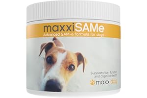 maxxipaws maxxiSAMe Suplemento en Polvo Avanzado de Sam-e – Apoyo para el Hígado, la Cognición y Las Articulaciones para Perros, 150g
