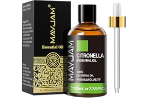 MAYJAM Huile Essentielle de Citronnelle-1 100ML de Haute Qualité pour Diffuseur, Humidificateur, DIY, Home, Wardrobes