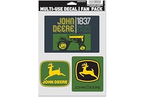 WinCraft John Deere - Confezione da 3 decalcomanie multiuso 5,5 x 7,75 trattore