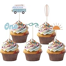 Topper Per Torta In Legno A Forma Di Onda Surf – Tema Blu, Per Primo Compleanno E Feste A Tema Mare - 3