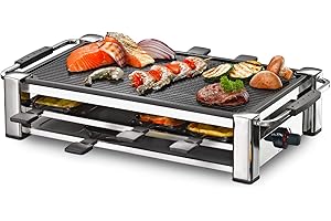 Rommelsbacher Rcc 1500 Raclette Grill Stołowy dla 8 Osób, 1500 W, Chrom, Czarny
