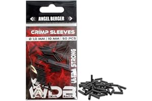 ‎ANGEL-BERGER Angel-Berger Wild Devil Baits Crimp Sleeves 50 Stück Klemmhülsen Quetchhülsen Stahlvorfach Hard Mono