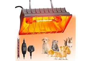 NEVILAND Heat Lamp for Chicks, 175W Brooder Heater with High/Low Switch, Infrared Heat Lamp with Adjustable Hanging Height for Poultry, Reptiles, Pets