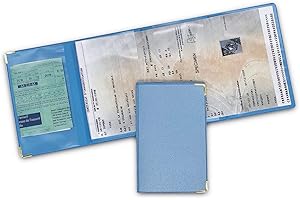 nemau - Porte Carte Grise 4 Volets en Gomme expansée Effet métallisé – Fabriqué en France – Étui Documents Véhicule, Assurance & Permis – Élégant, Compact et Résistant – Couleur Bleu Ciel