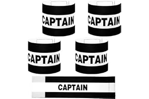 Mabor 4 st Kapten Armband för Fotboll, Svart Fotboll Kapten Armband | Justerbara armband fotboll för vuxna ungdom rugby basket volleyboll lag