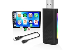 OiLiehu Wireless CarPlay Adapter, for Factory Wired CarPlay Upgrade, Plug & Play, Quick Connection, Wireless CarPlay Dongle Converts Wired to Wireless, Need Original Wired CarPlay Function