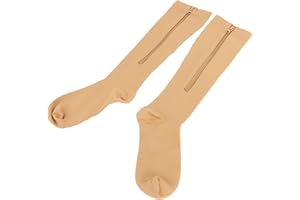 ZERODIS Damskie pończochy uciskowe z zamkiem błyskawicznym, 15-20 mmHg, wygodne w noszeniu rajstopy uciskowe dla kobiet, które promują krążenie krwi w żylakach