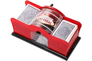 Frcctre Manual Card Shuffler 2 Deck with Hand Crank, Manual Poker Card Shuffler Cards Mixer Machine for Standard Size Playing Cards