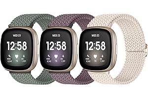 ‎CHINBERSKY chinbersky 3 Stück Armband Kompatibel mit Fitbit Versa 3/Fitbit Versa 4/Fitbit Sense/Fitbit Sense2 Nylon Armband, Weiches Verstellbares Geflochtenes Ersatz-Sportband,Geeignet für Männer und Frauen