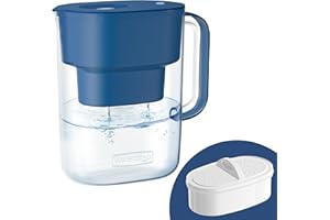 Waterdrop Lucid NSF Certificato 3.5L Caraffa Filtrante Progettata con 1×90 Giorni Filtro, Riduce Piombo, Fluoro, Cloro e Altro, Senza BPA, Blu Classico (Filtro di Ricambio: WD-PF-01A Plus)