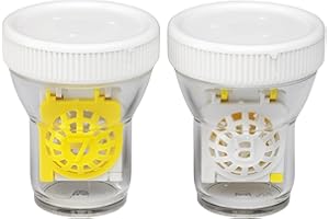 EYE DISCOVER - Estuche Lentes de Contacto de Barril con Cesta | Material Plástico Duradero y Seguro | Indicador R y L | Ideal para Limpieza de Lentillas con Solución Única | (Pack de 2)