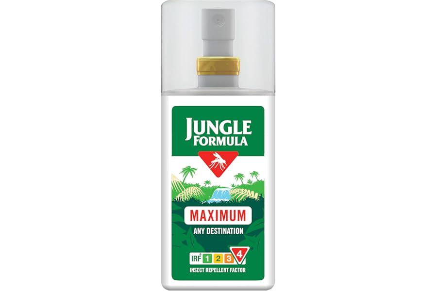 Jungle Formula Maximum Strength Insect Repellent Pump Spray (90ml - 50% DEET) - Up to 9 Hour Protection Against Mosquitoes, Ticks & Biting Insects - Mosquito Repellent for Travel & Domestic Use