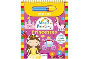 BOOKOLI Magic Painting Book Princesses | Water Colouring Books for Children | Travel Toys for Toddlers | Mess Free Colouring | Princess Book for Toddlers