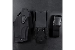 WLXW Holster Tactique Airsoft Holster Airsoft Droitier pour Glock 17/19 Compatible avec X300 Lights Holster QLS Quick Mount Adapter Leg Shroud Drop