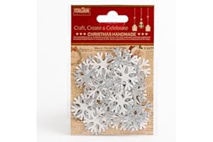 Italian Options Christmas Glitter Snowflakes Iridescent Silver Festive Card Making Craft Decoration (Pack of 36)