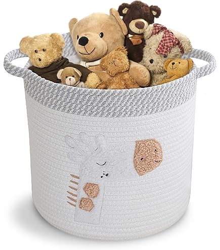 Opbergmand voor dierenspeelgoed, katoenen touw geweven mand - wasmand voor huisdieren | mand oor ontwerp katoenen touw deken mand voor kussens, kleine dekens, speelgoed, handdoeken, boekenorganizer